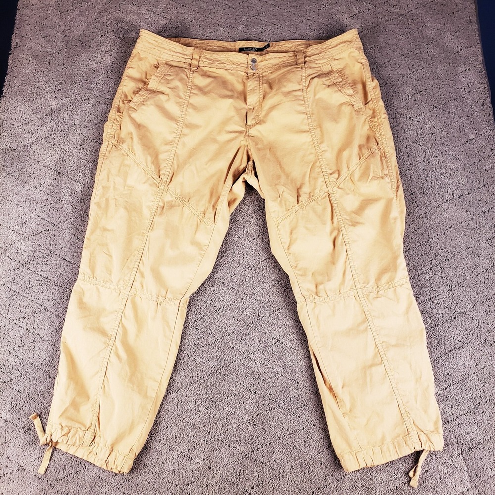 Lauren Ralph Lauren Pants‎ Womens 22W Khaki Ankle High Waist Lightweight Comfort
